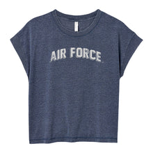 Load image into Gallery viewer, Air Force Ladies Distressed Arch T-Shirt (Washed Navy)