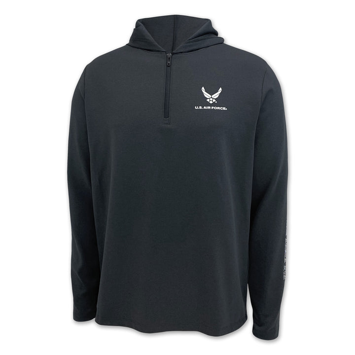 Air Force Under Armour Hooded Long Sleeve Zip Tee (Black)