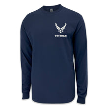 Load image into Gallery viewer, Air Force Veteran Flag Long Sleeve T-Shirt (Navy)