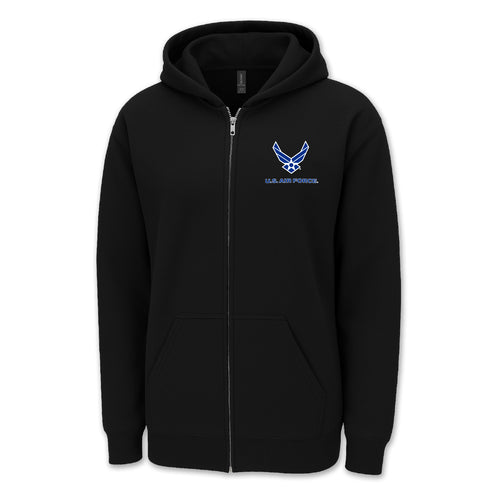 Pick Your Design Air Force Full Zip Hooded Sweatshirt (Black)