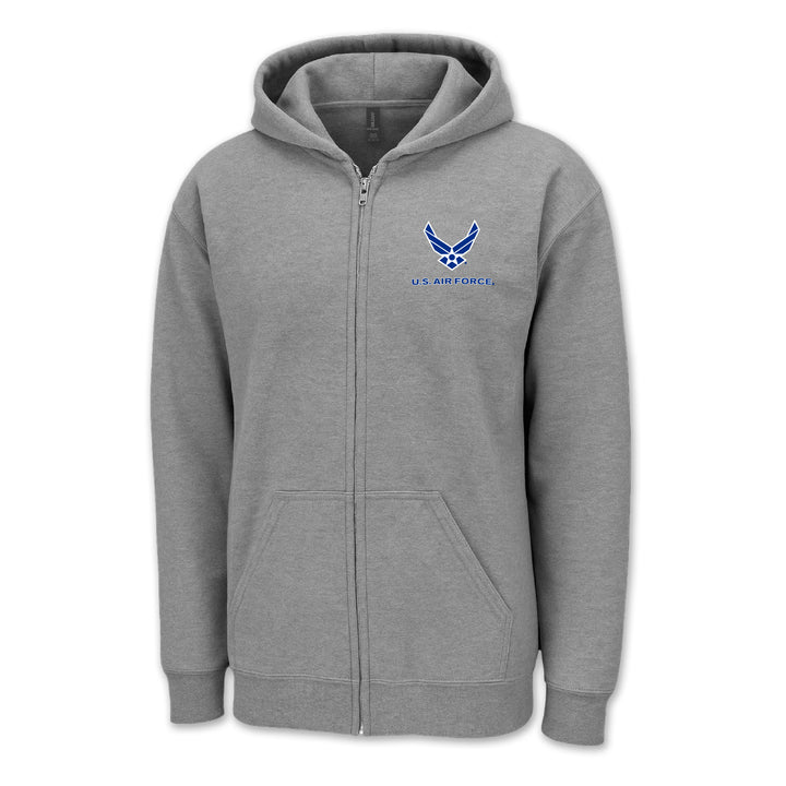 Air Force Wings Left Chest Logo Full Zip Hood