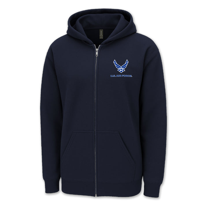 Air Force Wings Left Chest Logo Full Zip Hood