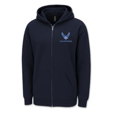 Load image into Gallery viewer, Air Force Wings Left Chest Logo Full Zip Hood