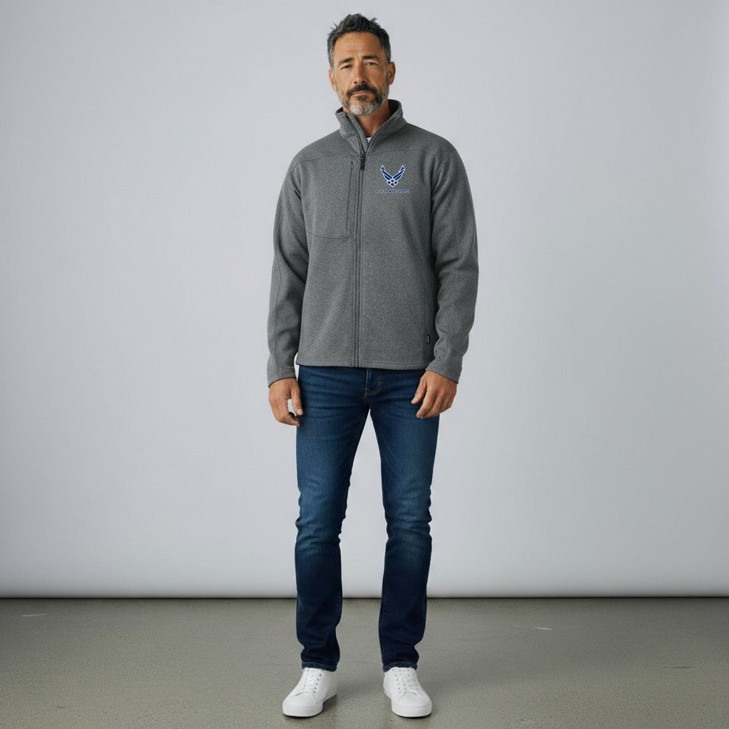 Air Force Wings Mens Flash Performance Knit Jacket (Dark Ash)