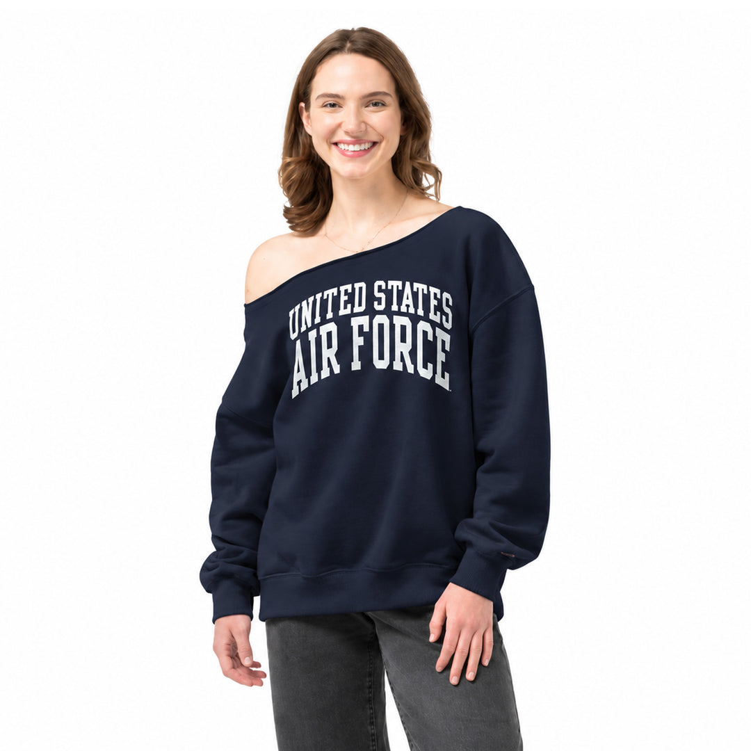 Air Force Ladies Tiffany Off the Shoulder Sweatshirt (Navy)