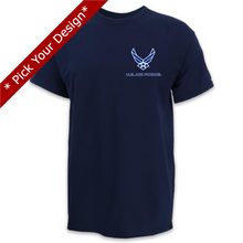 Load image into Gallery viewer, Pick Your Design Air Force T-Shirt (Navy)