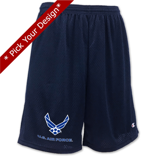 Pick Your Design Air Force Champion Mesh Shorts (Navy)