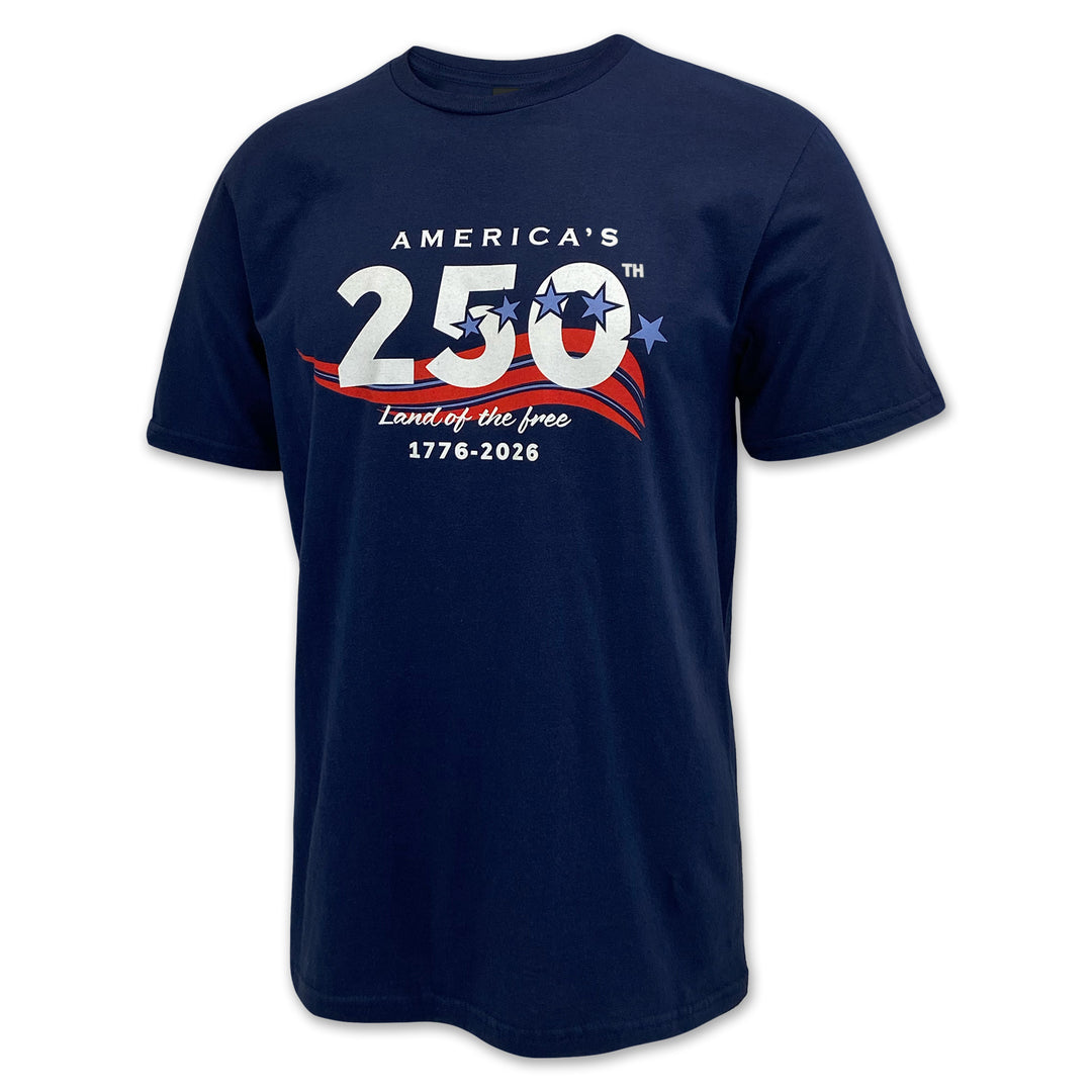 America's 250th Stars Land of The Free T-Shirt (Navy)
