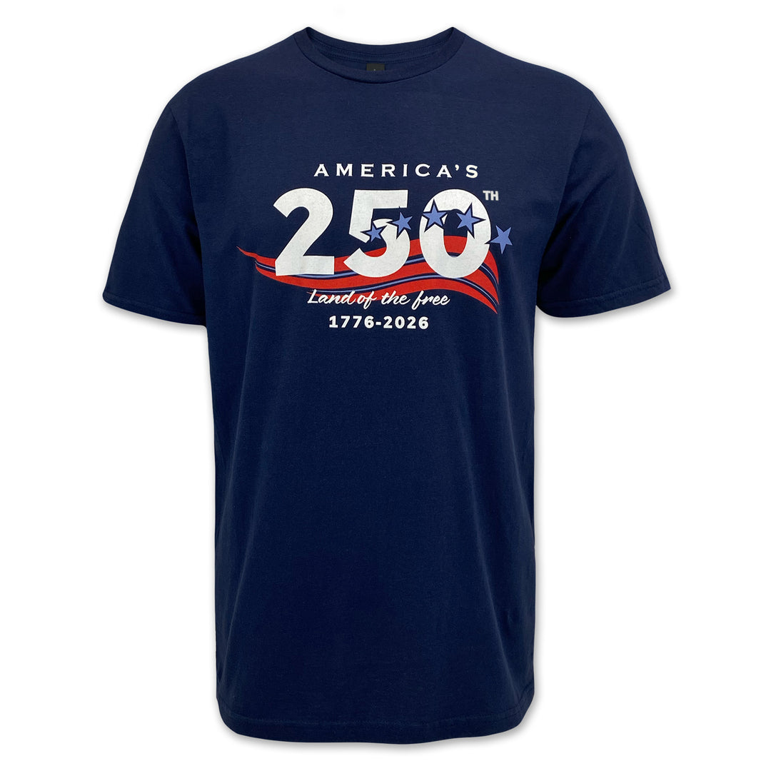 America's 250th Stars Land of The Free T-Shirt (Navy)
