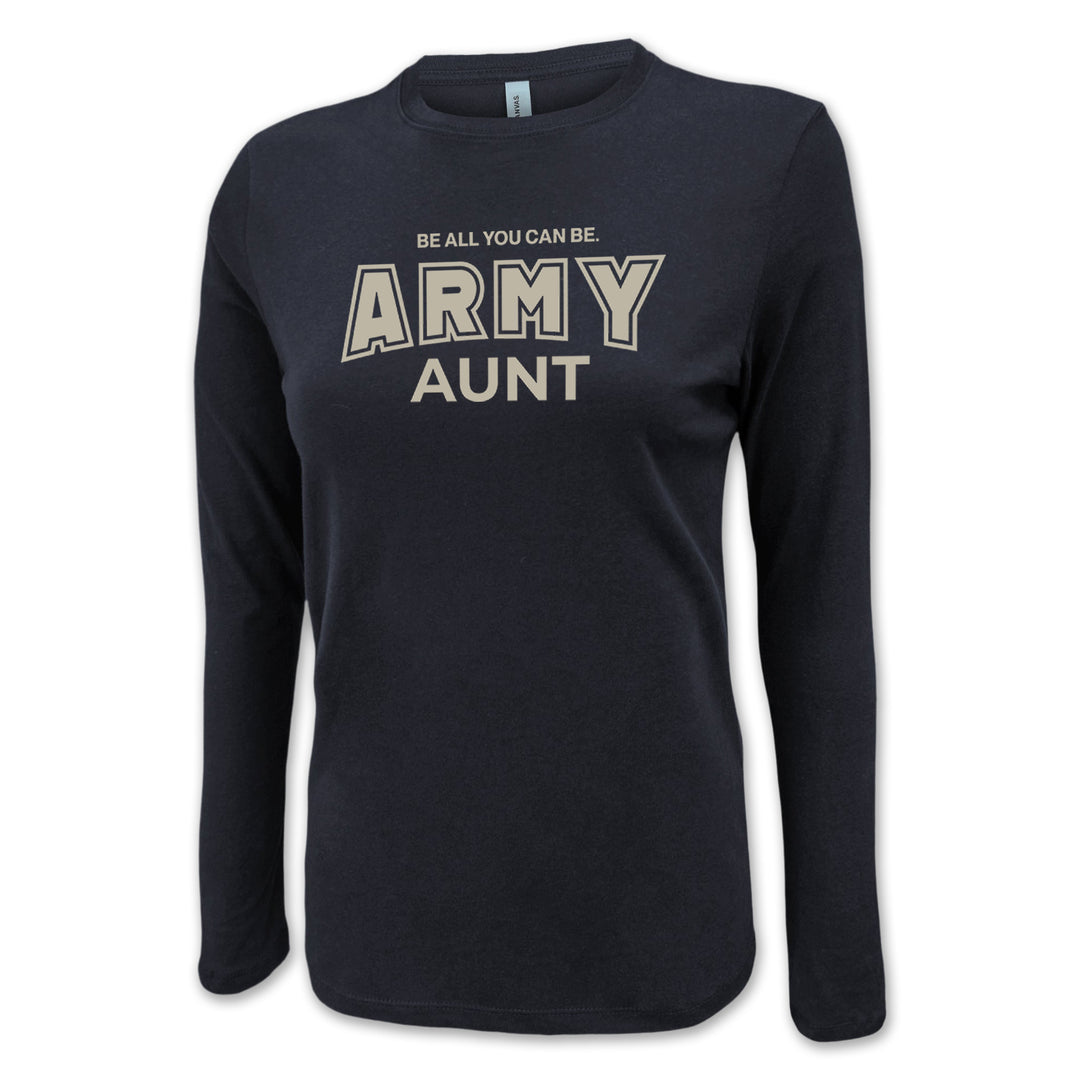 Army Aunt Women's Long Sleeve T-Shirt (Black)
