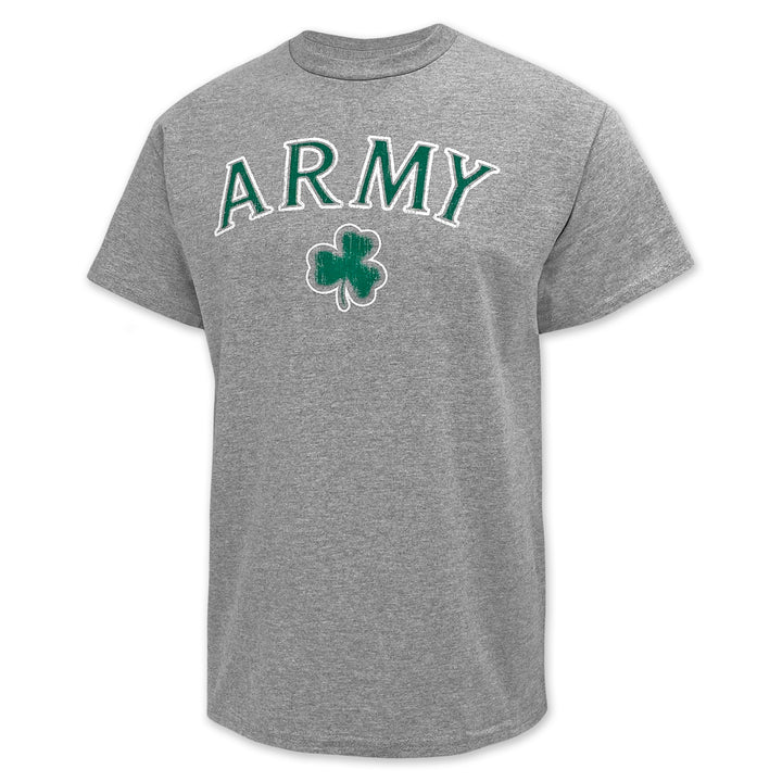 Army Distressed Shamrock T-Shirt (Grey)