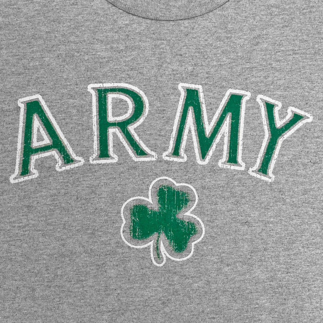 Army Distressed Shamrock T-Shirt (Grey)