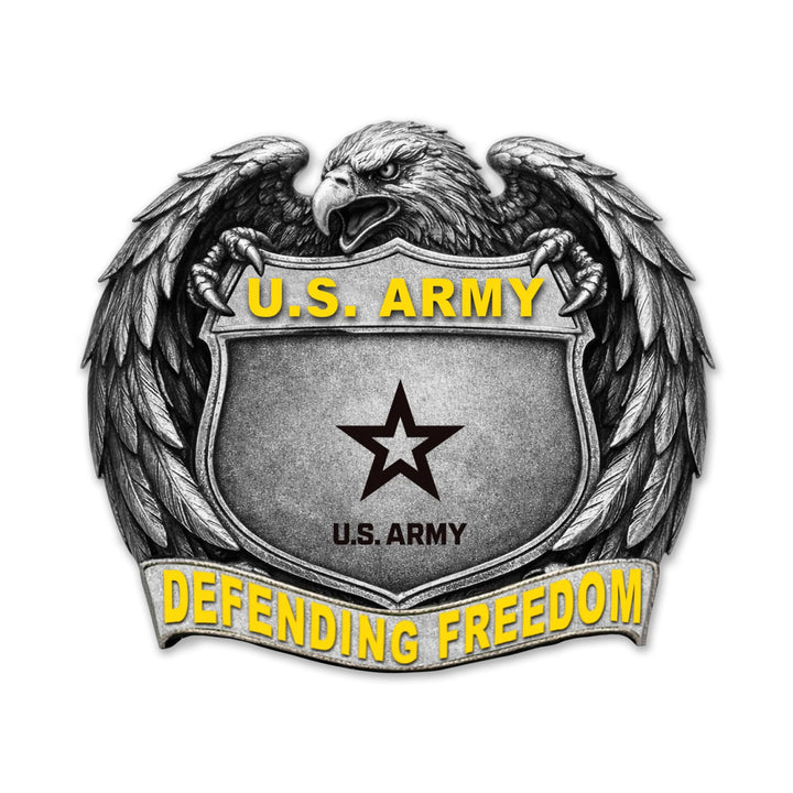 Army Eagle Embrace Defending Freedom Pin