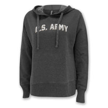 Load image into Gallery viewer, Army Ladies Distressed Arch Hood (Washed Black)
