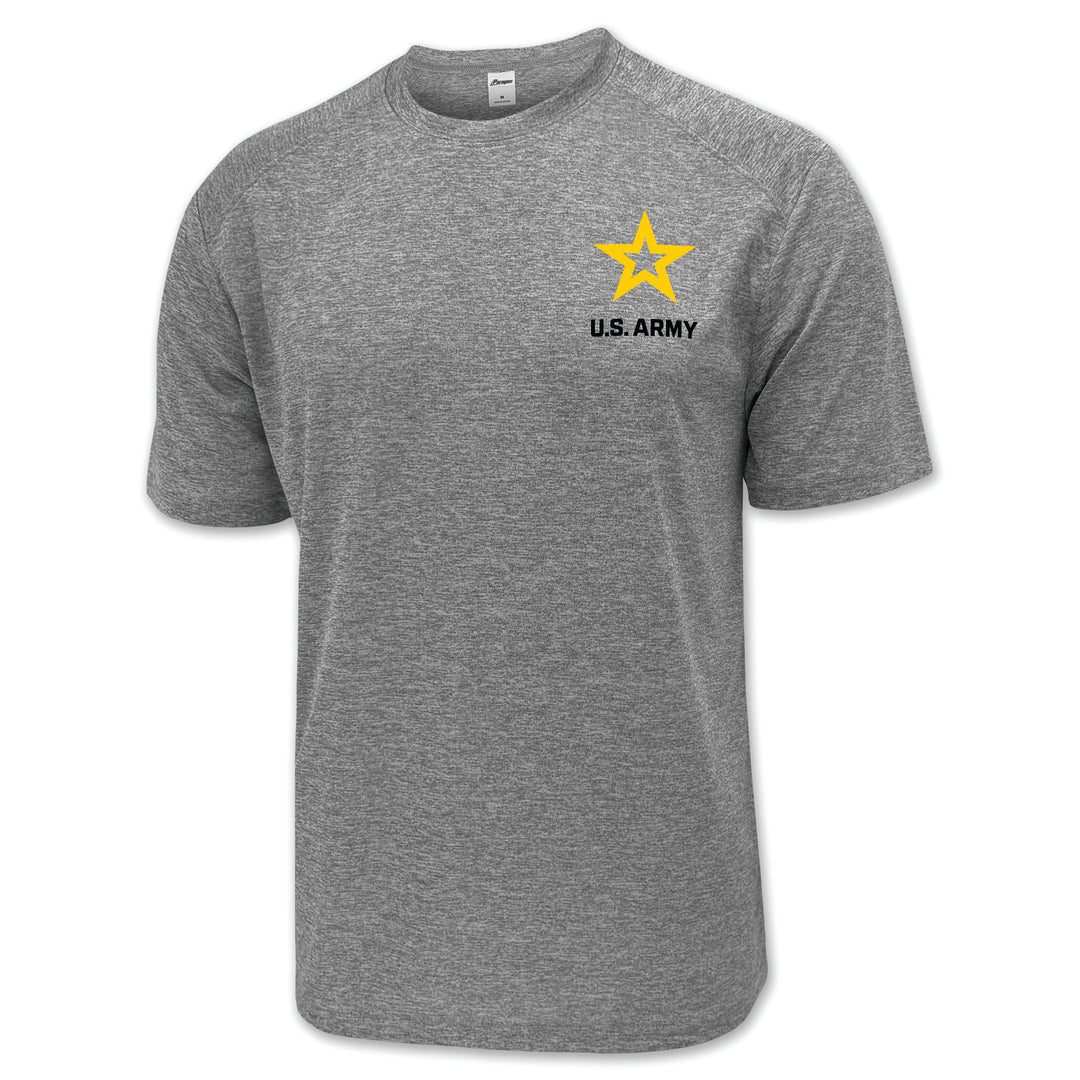 Army Star Left Chest Performance T-Shirt (Grey)