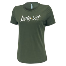 Load image into Gallery viewer, Army Lady Vet Full Chest Logo Ladies T-Shirt
