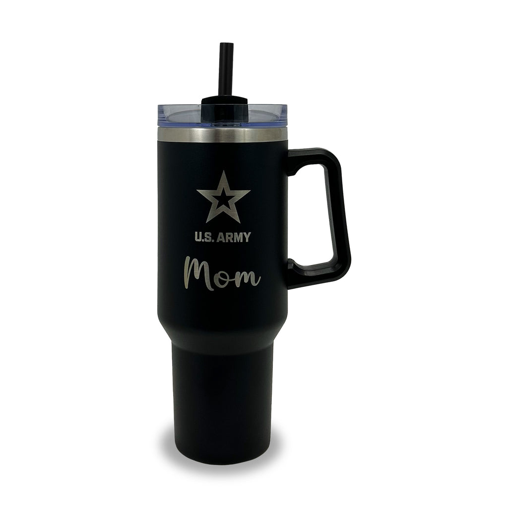 Army Mom 40oz Stainless Steel Travel Mug (Black)