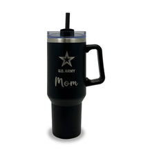 Load image into Gallery viewer, Army Mom 40oz Stainless Steel Travel Mug (Black)