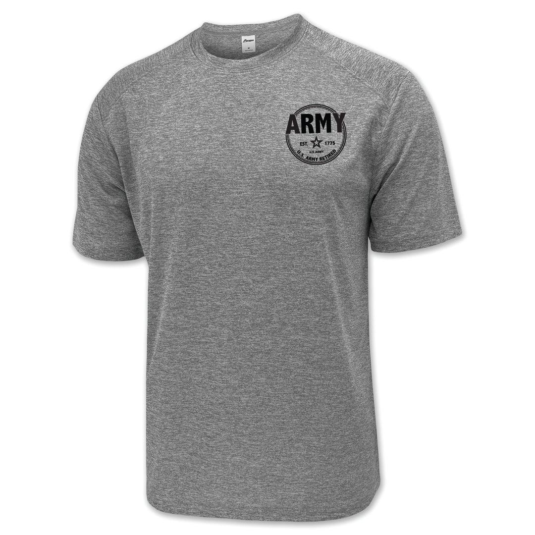 Army Retired Left Chest Performance T-Shirt