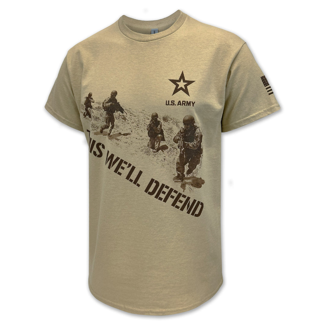 Army Squad This We'll Defend T-Shirt (Tan)