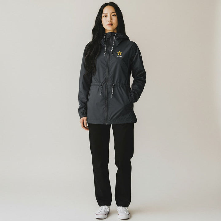 Army Star Columbia Women's Lily Park Rain Jacket (Black)*