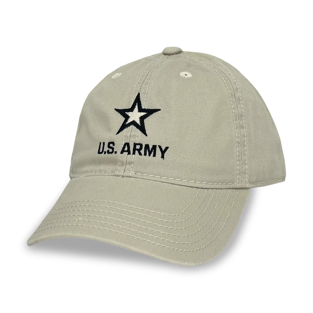 Army Star Stacked Logo Hat (Stone)