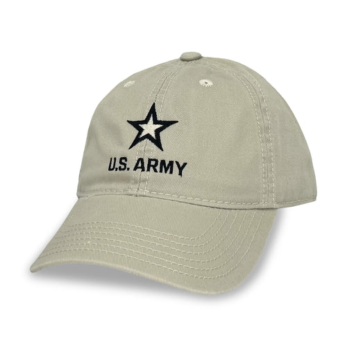Army Star Stacked Logo Hat (Stone)