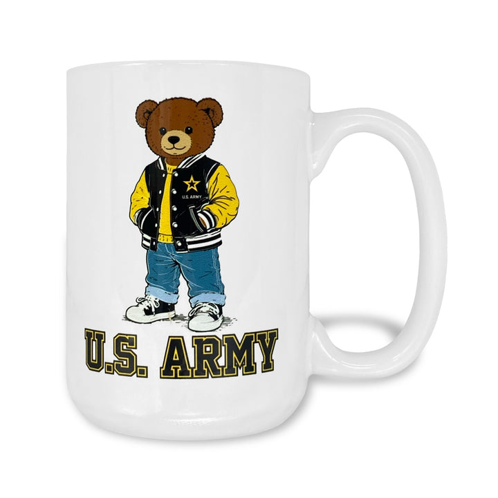 Army Teddy Bear 15oz Mug (White)
