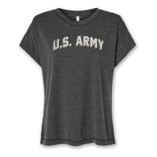 Load image into Gallery viewer, Army Ladies Distressed Arch T-Shirt (Washed Black)