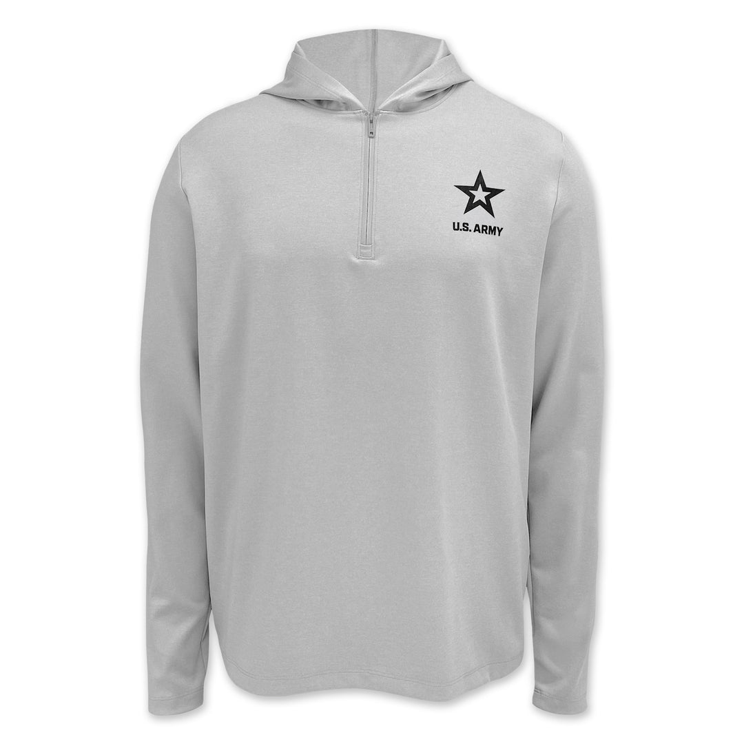 Army Under Armour Hooded Long Sleeve Zip Tee (Grey)