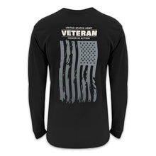 Load image into Gallery viewer, Army Veteran Flag Long Sleeve T-Shirt (Black)