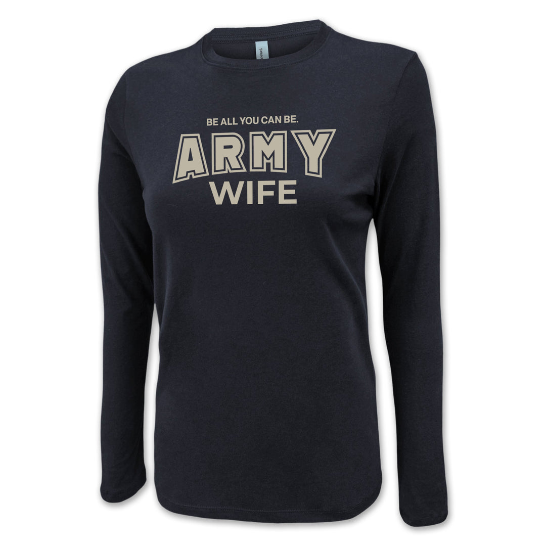 Army Wife Women's Long Sleeve T-Shirt (Black)