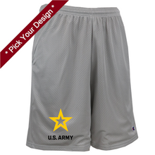 Load image into Gallery viewer, Pick Your Design Army Champion Mesh Shorts (Grey)