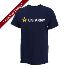Load image into Gallery viewer, Pick Your Design Army T-Shirt (Navy)
