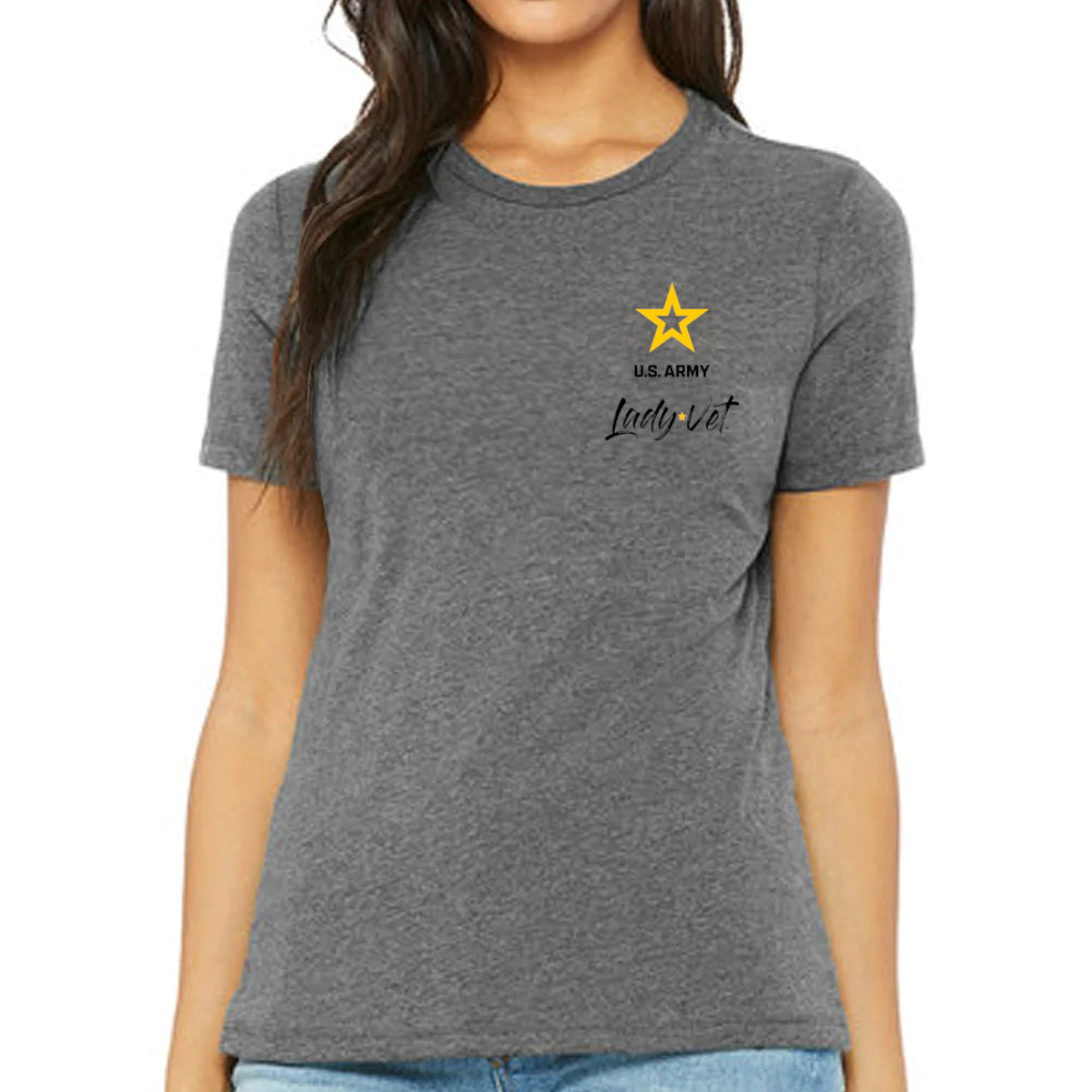 Army Lady Vet Left Chest Ladies T-Shirt