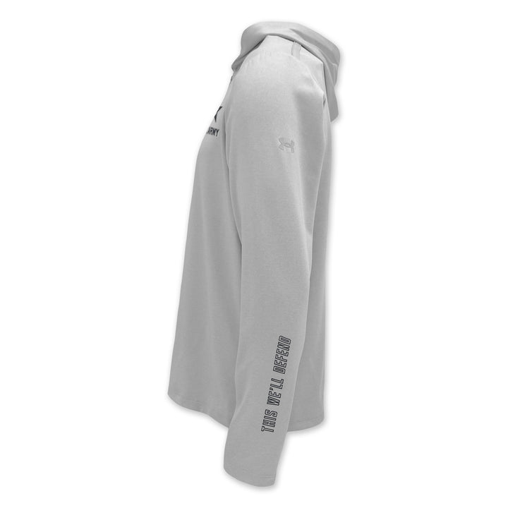Army Under Armour Hooded Long Sleeve Zip Tee (Grey)