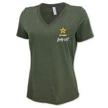 Load image into Gallery viewer, Army Lady Vet Left Chest Ladies V-Neck T-Shirt