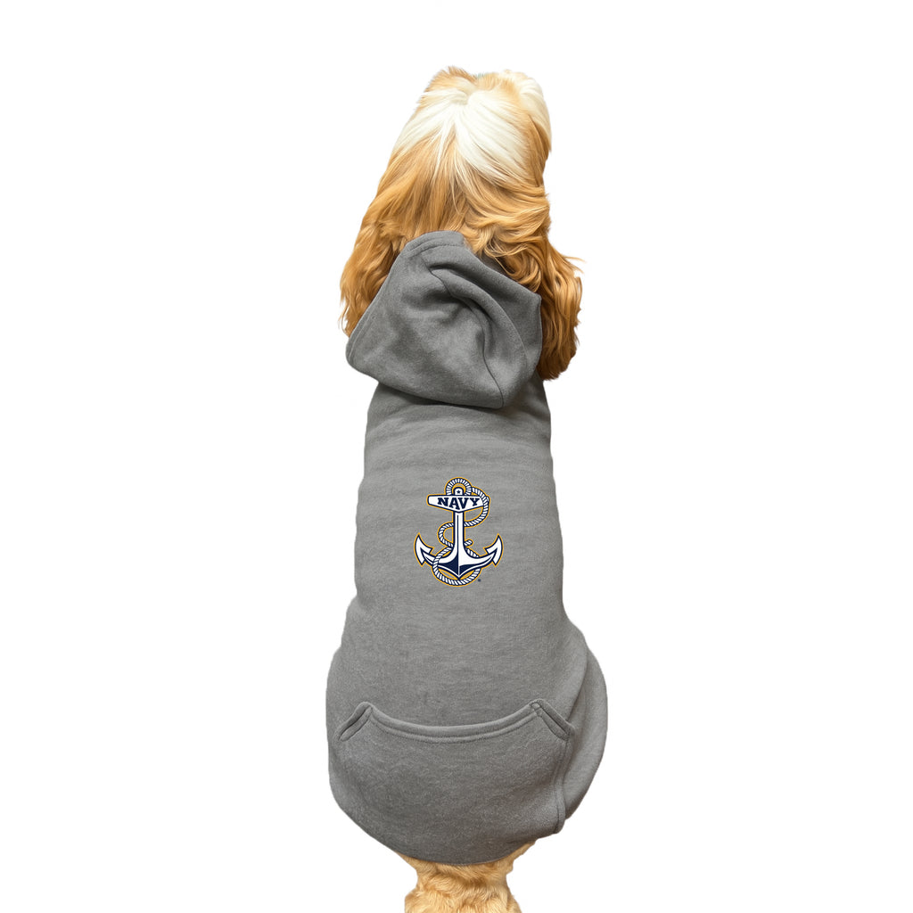 Navy Anchor Dog Hoodie