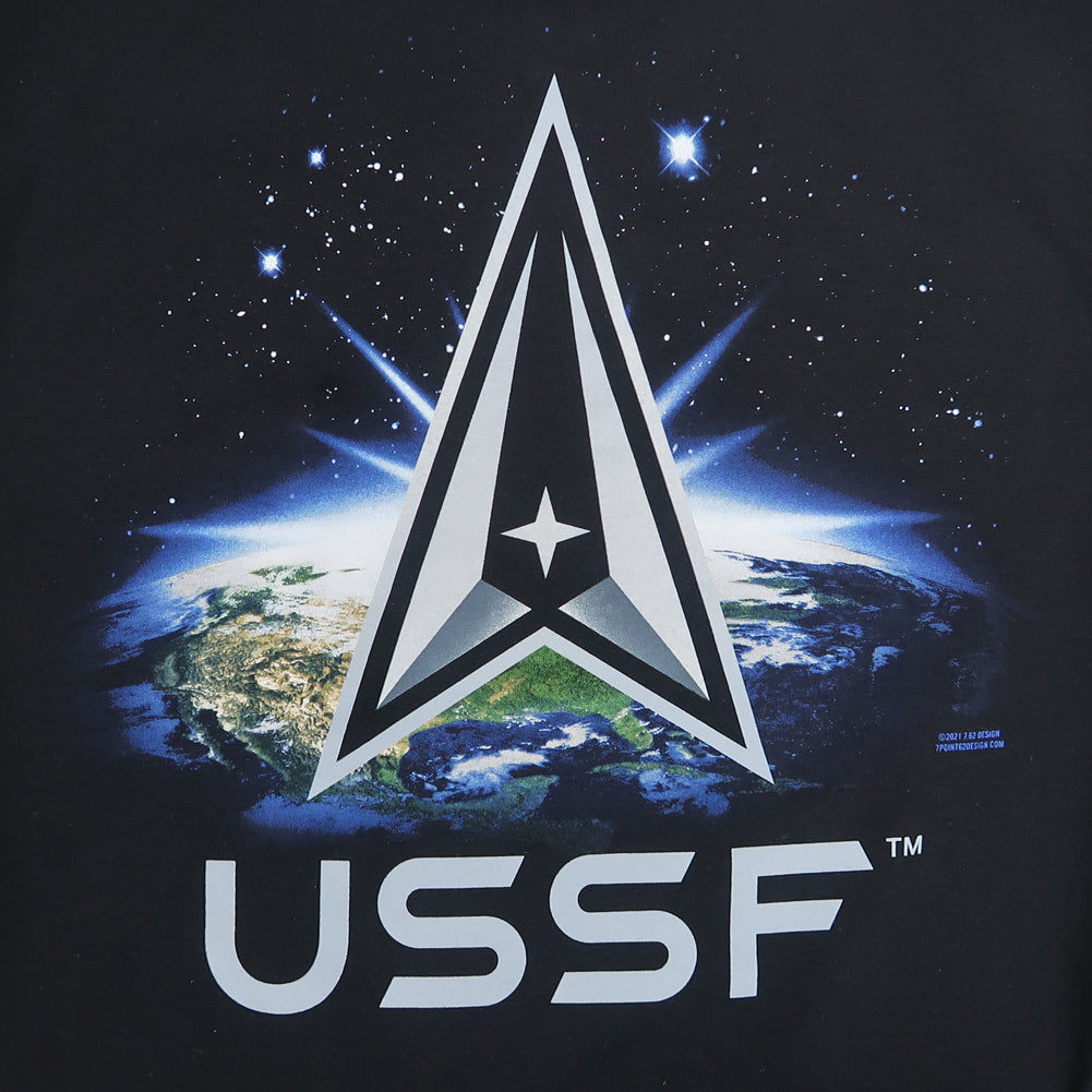 United States Space Force Earth Logo T-Shirt (Black)