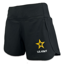 Load image into Gallery viewer, Army Ladies Stretch Woven Lined Short (Black)