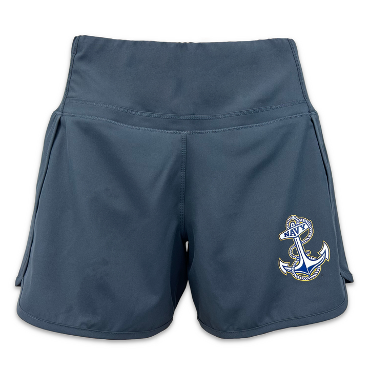 Navy Ladies Stretch Woven Lined Short (Castlerock)