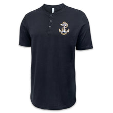 Load image into Gallery viewer, Navy Anchor Mens Henley T-Shirt