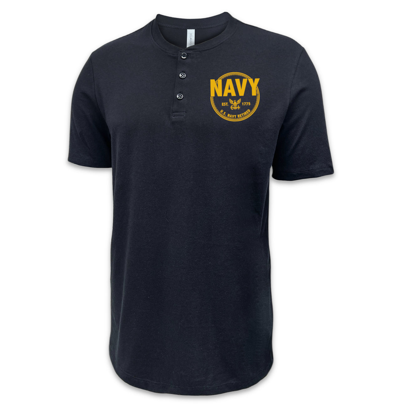 Navy Retired Mens Henley T-Shirt