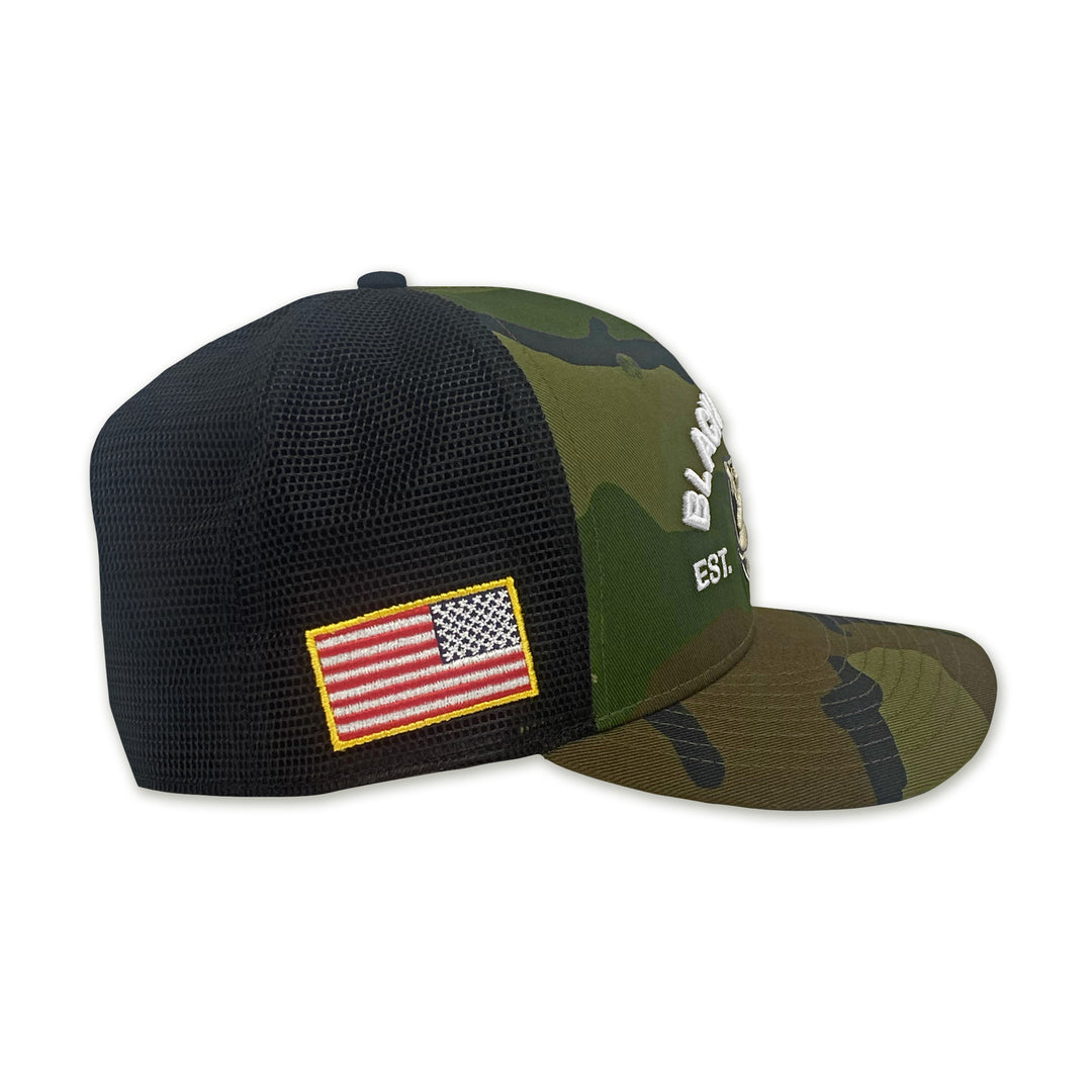Nike Army Military Woodland Camo Rise Trucker Hat