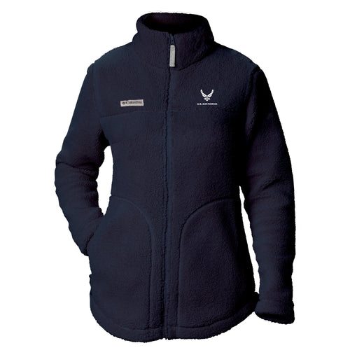 Air Force Wings Columbia Women's West Bend Full Zip Fleece Jacket (Navy)*