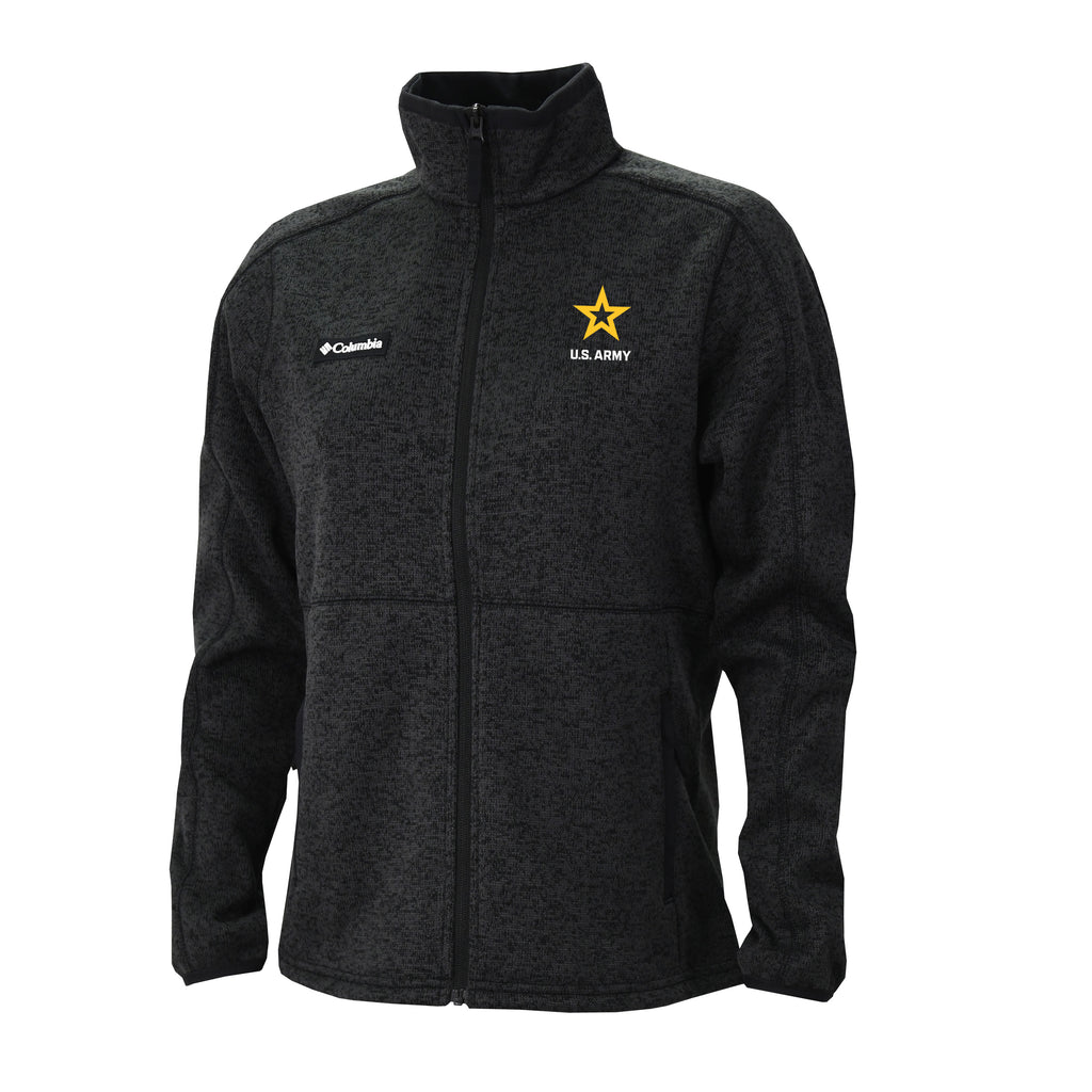 Army Star Columbia Women's Sweater Weather Fleece Full Zip Jacket (Black)*
