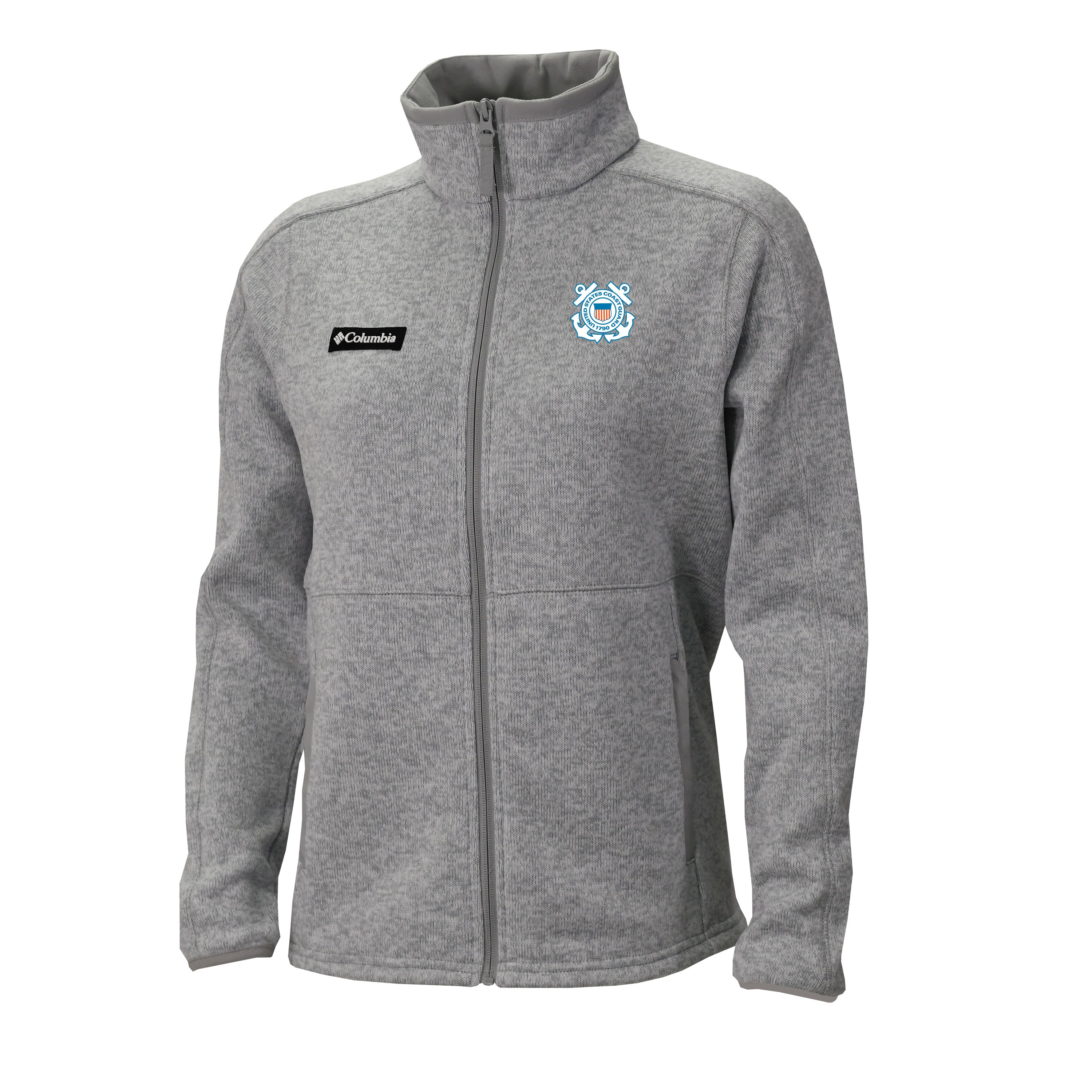 Coast Guard Seal Columbia Women's Sweater Weather Fleece Full Zip Jacket (Grey)*