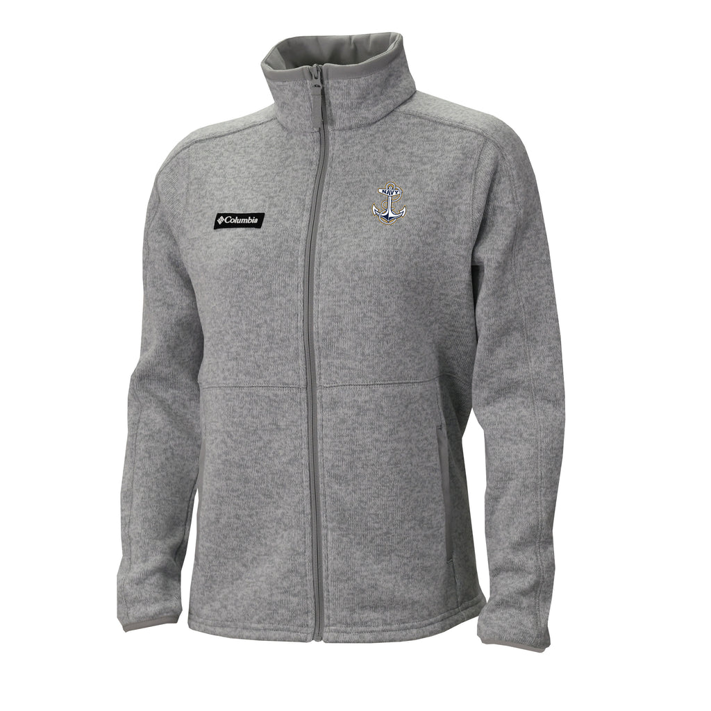 Navy Anchor Columbia Women's Sweater Weather Fleece Full Zip Jacket (Grey)*
