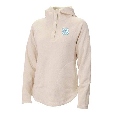 Coast Guard Seal Columbia Women's Sweater Weather Pullover Hoodie (Chalk)*
