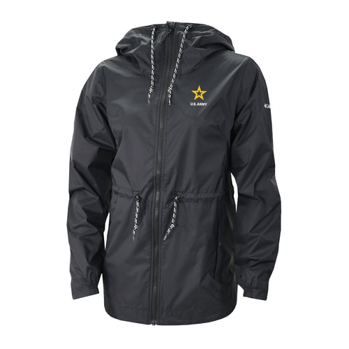 Army Star Columbia Women's Lily Park Rain Jacket (Black)*